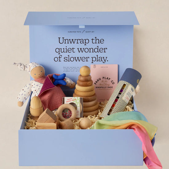Pahu 9 to 10 months Montessori baby box with toys for standing and problem solving